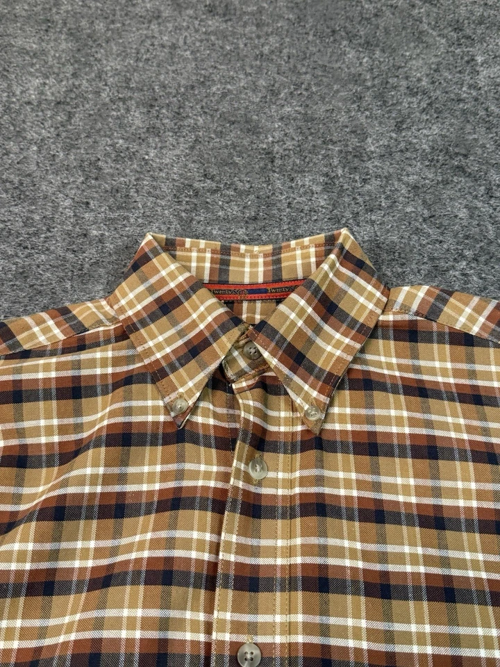 Camisa Twenty X a Cuadros Manga Larga Con Botones Para Hombre Talla Pequeña Algodón Camisa Alta Foto 2 de 4