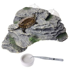Basking Platform for Turtles Tortoise Dock Resin Resting Rock Reptile Habitat...