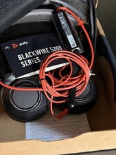 Poly Blackwire 5220 Black/Red Headsets USB-C 3.5m Dual Ear Wired In Box