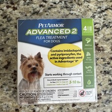 PetArmor Advanced Flea Treatment For Dogs 3-10 Lbs. 4 Applications 1 Boxes NEW