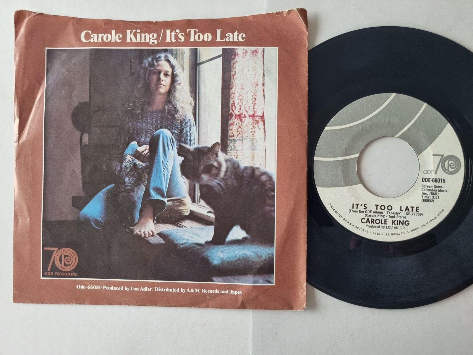 Carole King - It's Too Late/ I Feel the Earth Move 7'' Vinyl US