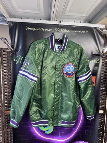 RARE STARTER Colorado Rockies Satin City Edition Bomber