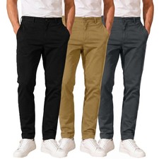 Men's Super Stretch Slim Fit Everyday Chino Pants (Sizes:- 30-42) NEW FREE SHIP