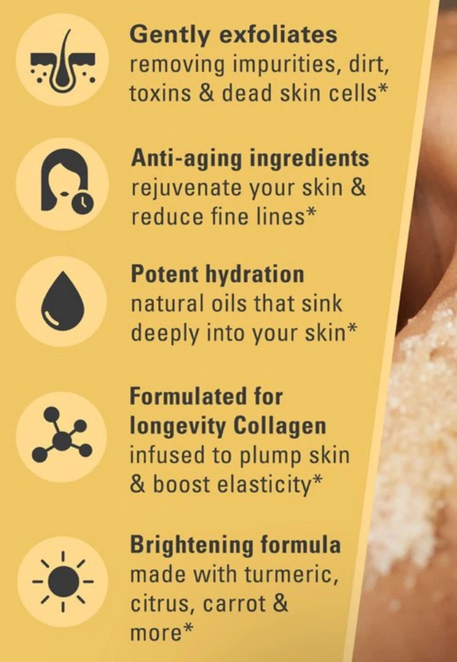 Turmeric Collagen SHEA Butter Brightening Exfoliating Toning Body Scrub PREMIUM - Image 2 of 4