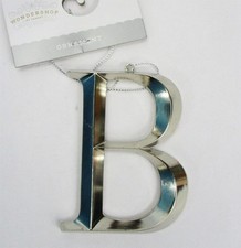 Letter B Silver Monogram Ornament Xmas Holiday initial Wondershop Target 3.5"
