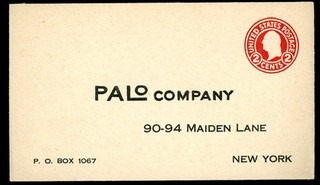 New York Palo Company pre stamped envelope