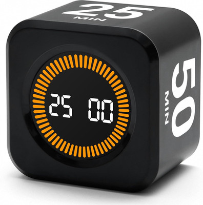 Rotating Productivity Timer 5, 25, 10, 50 Minutes Preset, Desk Cube W/Gravity Se