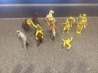 (13) Vintage Marx Cowboys & Horses Toy Lot Playset Indian