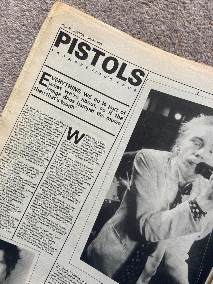 Sex Pistols "Sounds" 30 July 1977 - On The Run With The Pistols - Image 3 of 4