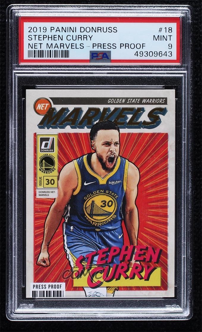 2019-20 Panini Donruss Net Marvels Press Proof Stephen Curry #18 PSA 9 MINT 0e0