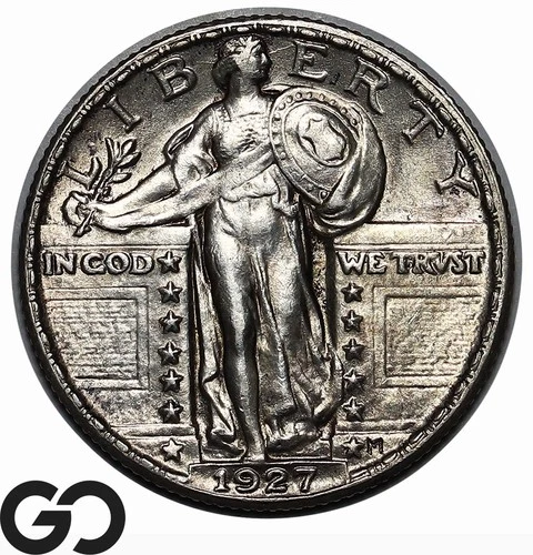1927 Standing Liberty Quarter, Lustrous Brilliant Uncirculated++, Strong Head