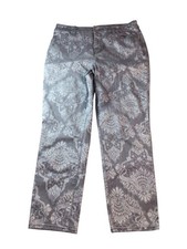 Chico's Perfect Stretch Girlfriend Slim Leg Ankle Print Pants Size 1 M 8