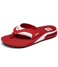 Reef Fanning Pregame Sandal Red Crimson White Flip Flop Bottle Opener Men's 10