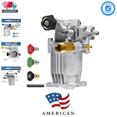 #ad #ad 3 4quot; Shaft Horizontal Pressure Washer Pump 2600 3400 PSI @ 2.5 GPM Power W... $87.99