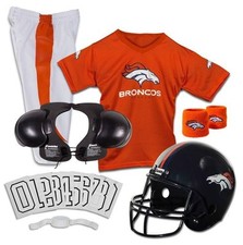 Denver Broncos Kids NFL 8pc Deluxe Football Uniform Set, Small