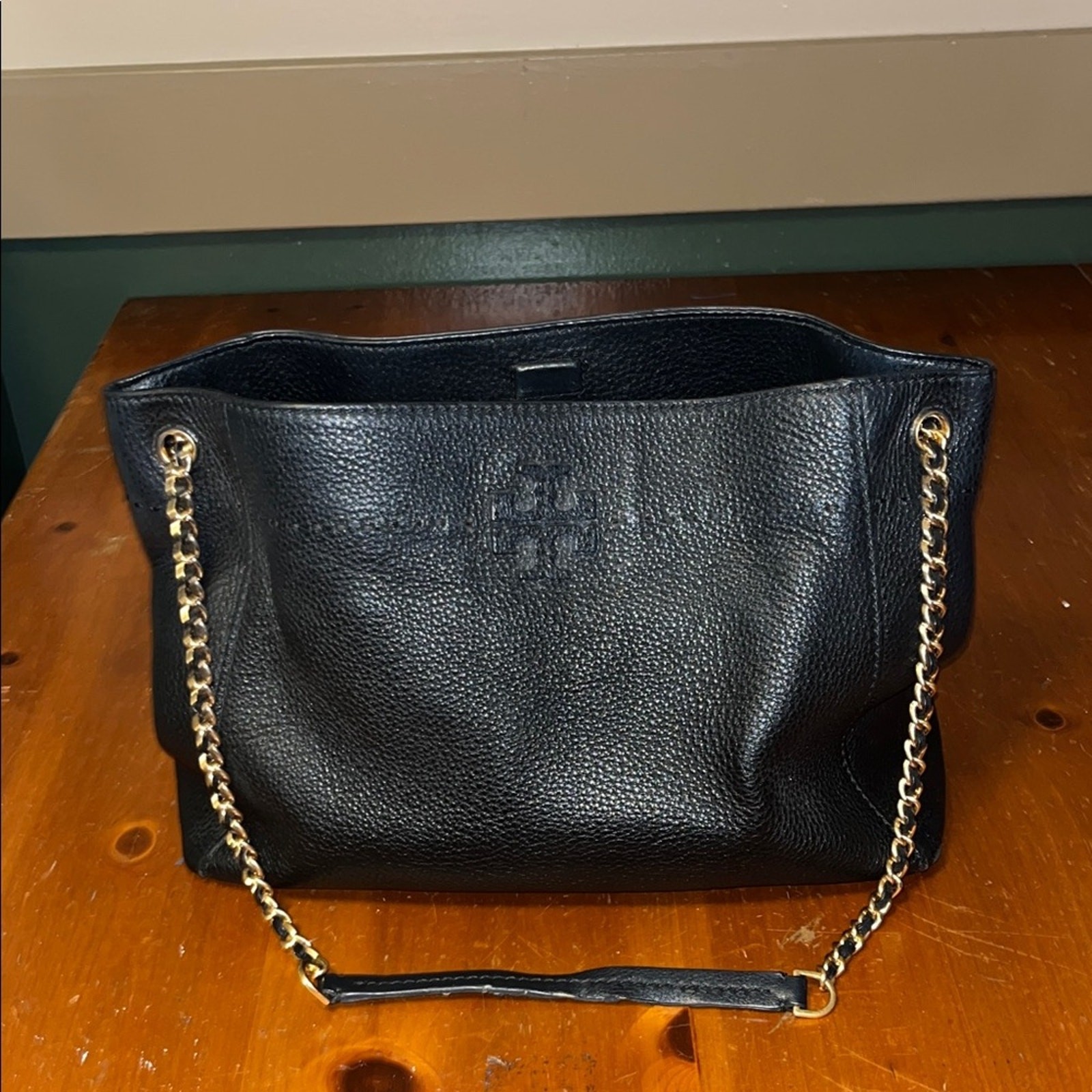Tory Burch Black Leather Chain Shoulder Bag