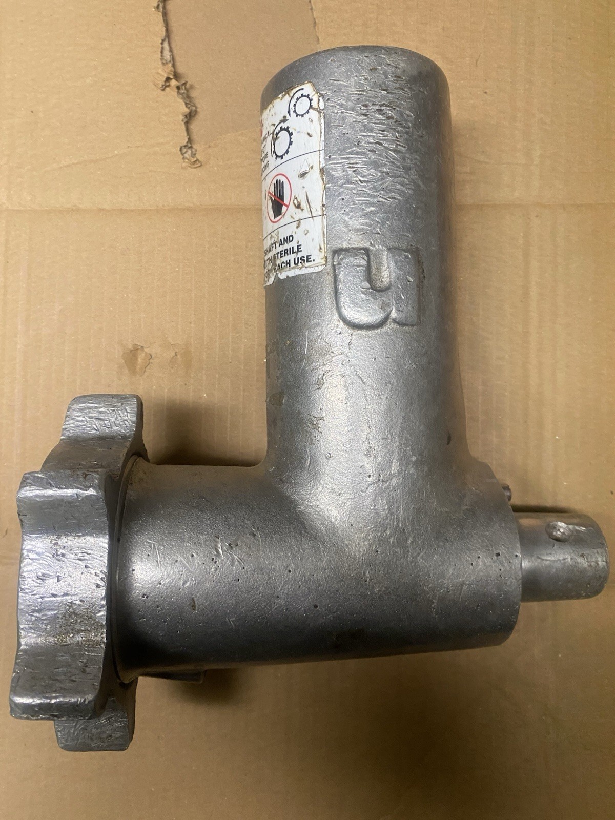 Commercial Univex Meat Grinder Attachment Housing #12 Aluminum
