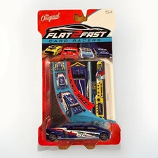Flat 2 Fast Blue 62 Card Racer Load Launch Race Pocket-Sized Racecar Toy