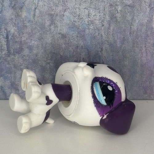 💜Auténtico Littlest Pet Shop LPS Dálmata #2136 Blanco Púrpura Brillo Ojos Azules - Imagen 6 de 11