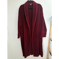 Vintage Victoria's Secret Burgundy Corduroy Long Robe M/L Cotton Sleepwear