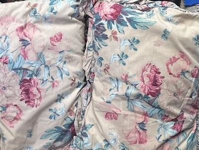Vintage NICE Pair Ralph Lauren Pillow Shams Standard Ruffled  Elsa Grassland 