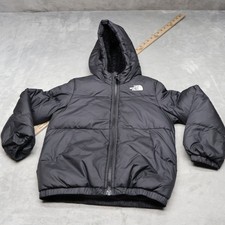 North Face Down Jacket Kids 5T Black Moondoggy Hoodie Insulated Quilted Puffer