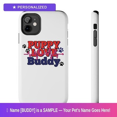 Custom Dog Paw Print Phone Case Personalized Pet Name iPhone 4th of July Gift