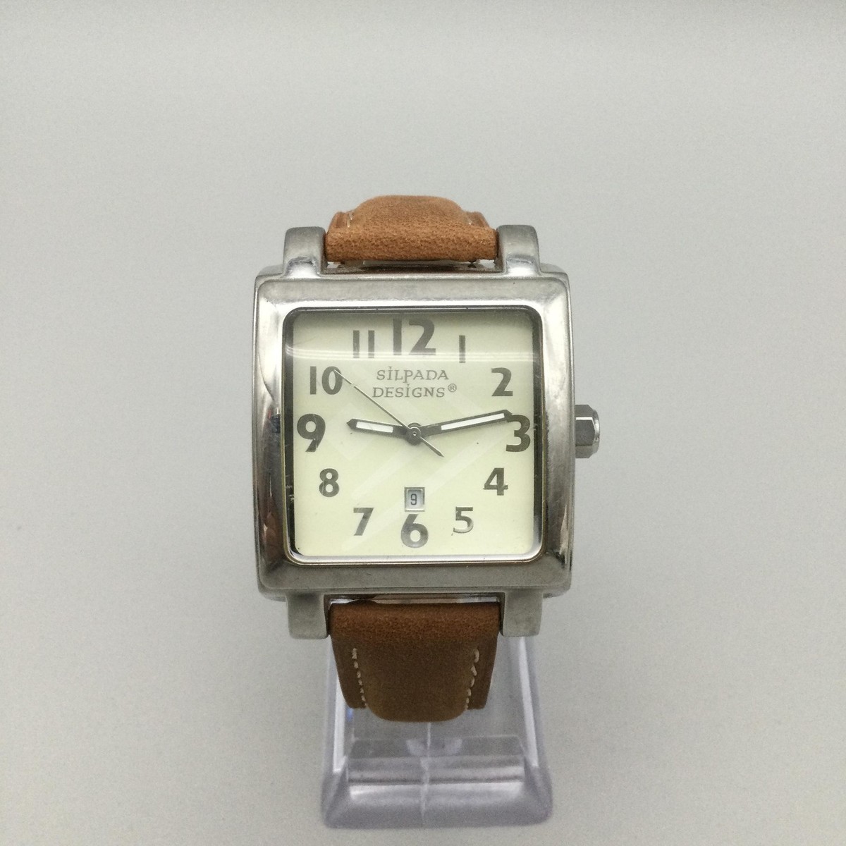Silpada Designs Womens Watch 35mm Cream Dial Date Leather 