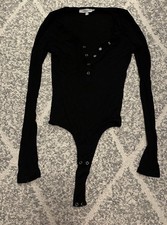 Women s Black Long Sleeve Bodysuit In Size Small