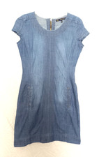 Oasis Ladies Lightly Distressed Denim Silouette Style Dress size 8 BLUE