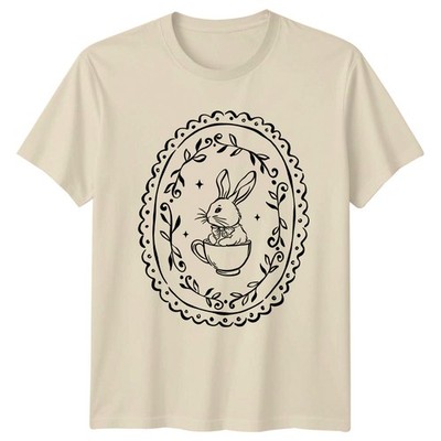 Süßes skurriles Kaninchen Teetasse T-Shirt Cottagecore Tier Fantasy Kunst