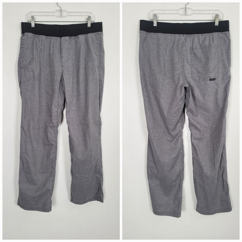 Prana Vaha Pants Men's Medium Gray Hemp Blend Drawstring Yoga Pockets UPF30+