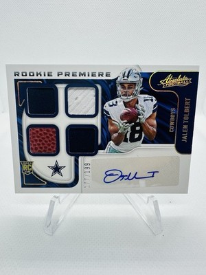 2022 Absolute Jalen Tolbert 177/199 Premiere Quad Patch Cowboys RPA Auto #227