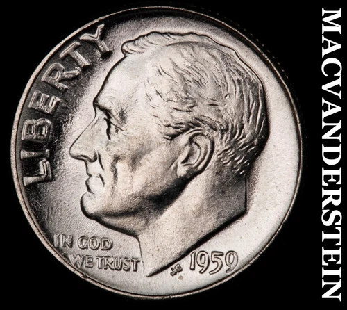 1959 Roosevelt Dime- Silver- Choice Gem Brilliant Uncirculated Luster #J3095