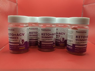 Fast Active Keto ACV Gummies, Max Strength Supplement, FastActive ACV (5 Pack)