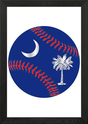 South Carolina Flagge Baseba gerahmtes Wandbild Poster Leinwanddruck Bild