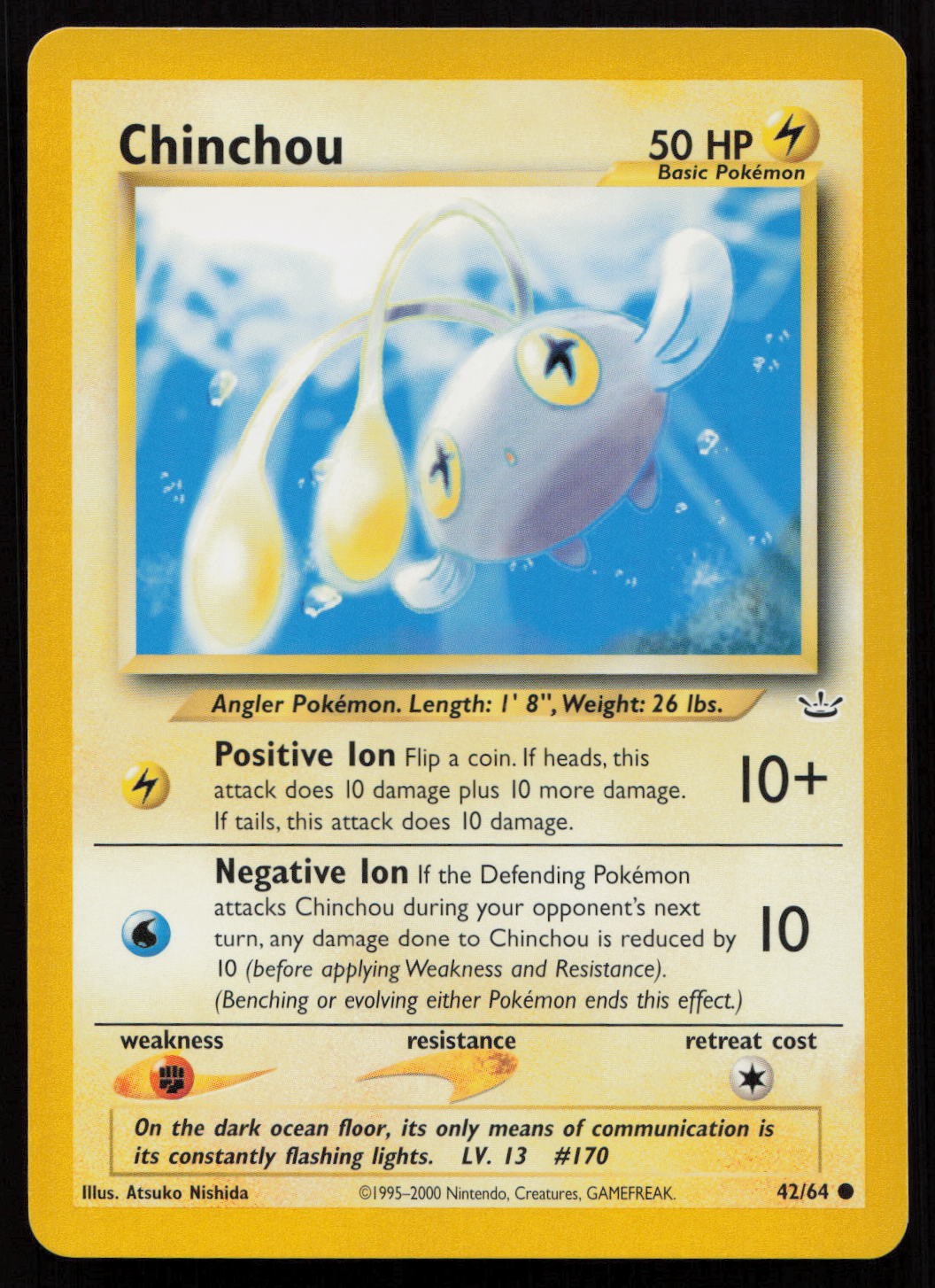CHINCHOU 42/64 COMMON NEO REVELATION POKEMON UNLIMITED NM/M
