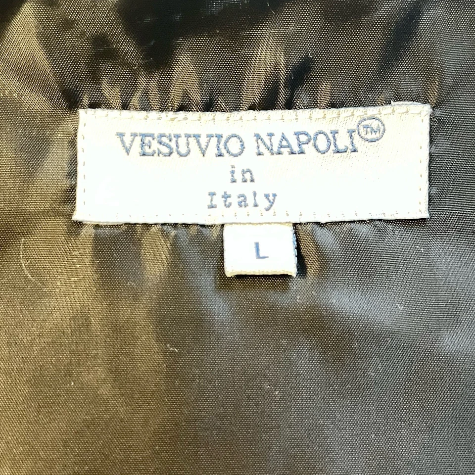 Chaleco Vesuvio Napoli In Italy Para Hombre Granate Frontal Negro Trasero Cubierto Botones Grande Foto 3 de 4