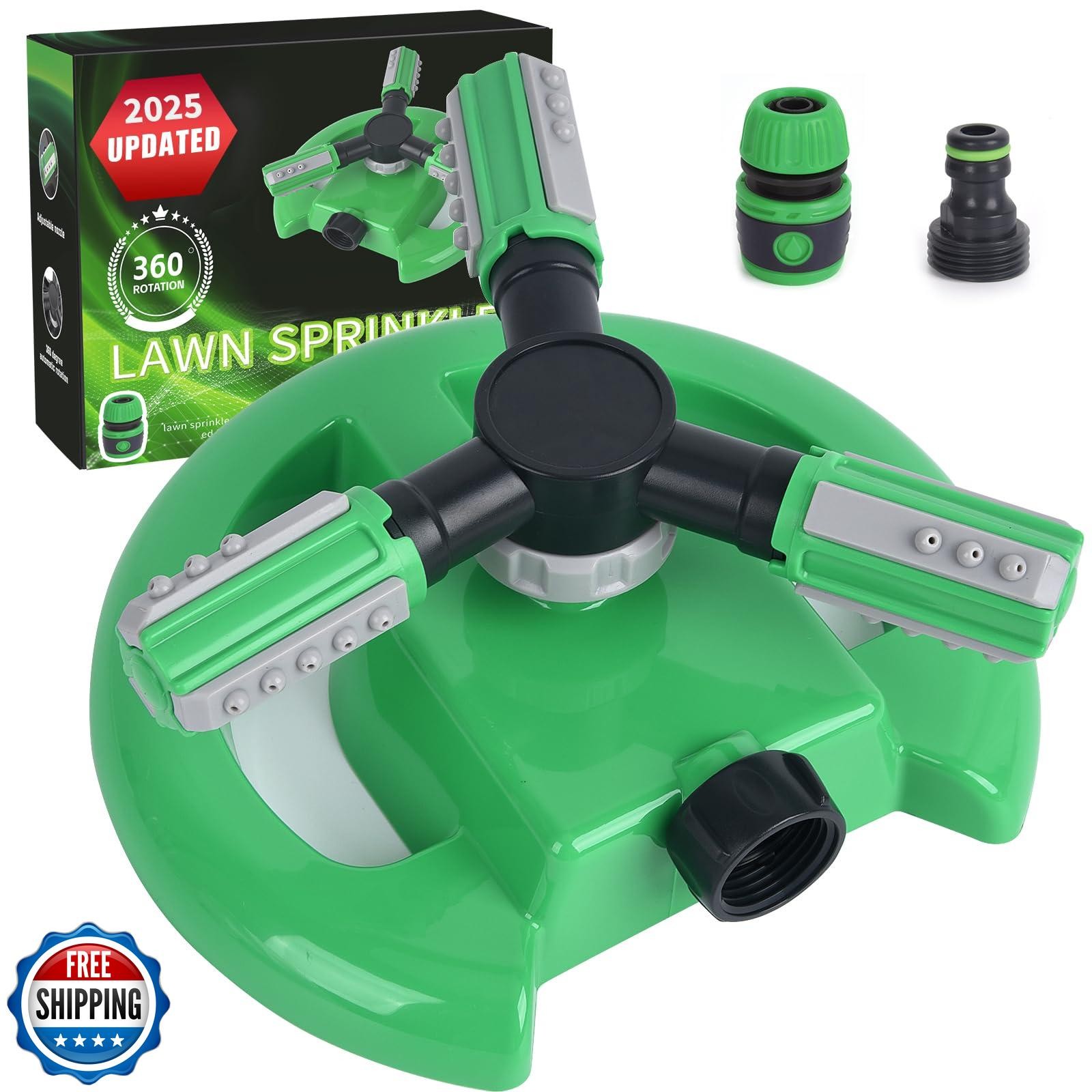 Hinastar Lawn Sprinkler, Automatic Garden Irrigation System, Upgrade 360 Degr