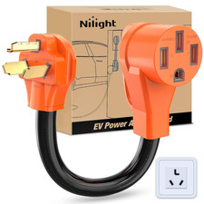 EV Adapter Cord 30 Amp to 50 Amp 3 Prong Pure Copper Old Dryer Outlet to EV Plug