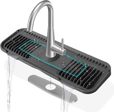 Silicone Faucet Mat, Kitchen Faucet Mat Silicone Faucet Drip Catcher with Cutta