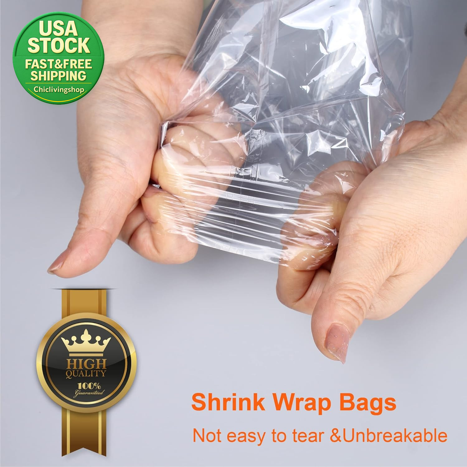 Shrink Wrap Bags 100Pcs 12X8 Inch Clear PVC Heat Seal for Soap Bath Bombs Jars