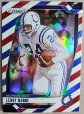 2024 Panini Prizm - Lenny Moore #296 Red White & Blue Prizm