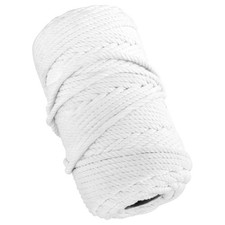6mm x 164 Yards White Macrame Cotton Cord 4 Strand Twisted Soft Rope DIY Craft