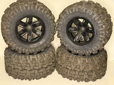 Traxxas X-Maxx 8.0x4.0-4.0 Tires & Wheels Lot of 4 Pre-Mounted RC Truck Parts