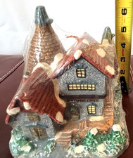 Novelty House Shaped Wax Candle Village scene...