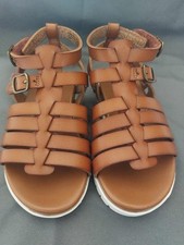 Wonder Nation Toddler Girls Brown Gladiator Strappy Sandals Shoes Size 7