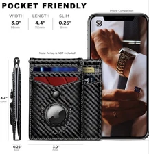 SERMAN BRANDS RFID Blocking Wallet Slim Bifold Genuine Leather Minimalist