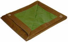 10x12 Multi-Purpose Brown/Green Medium Duty DRY Poly Tarp (10'x12')