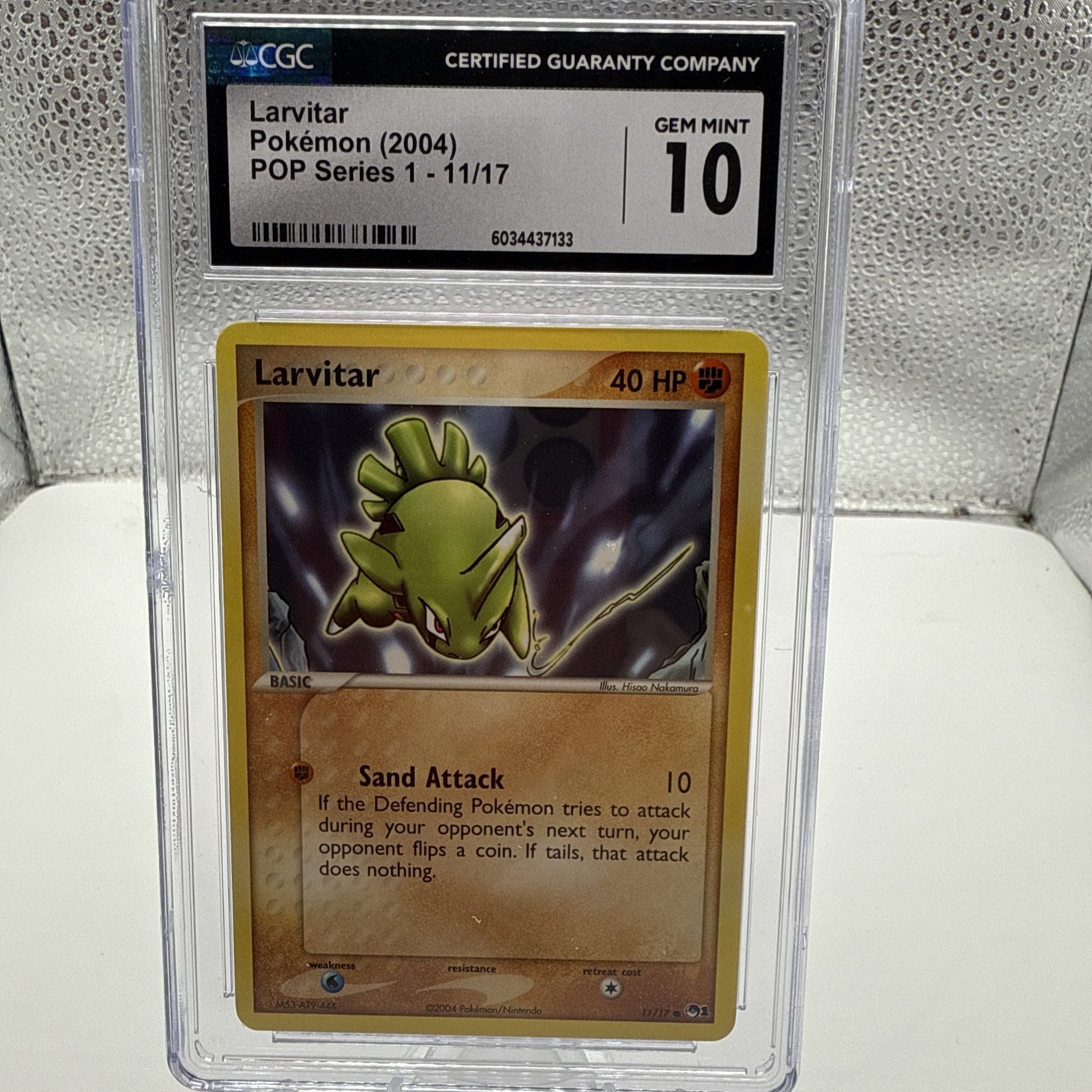 Pokemon TCG Larvitar 11/17 POP Series 1 2004 CGC GEM 10